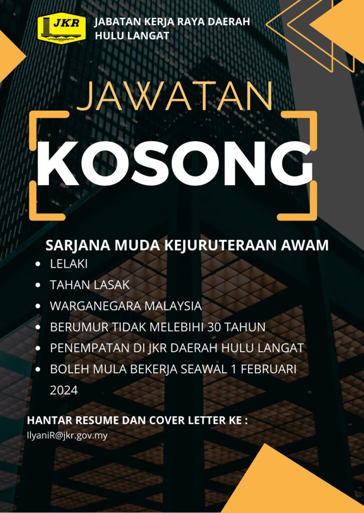 Jawatan Kosong Jabatan Kerja